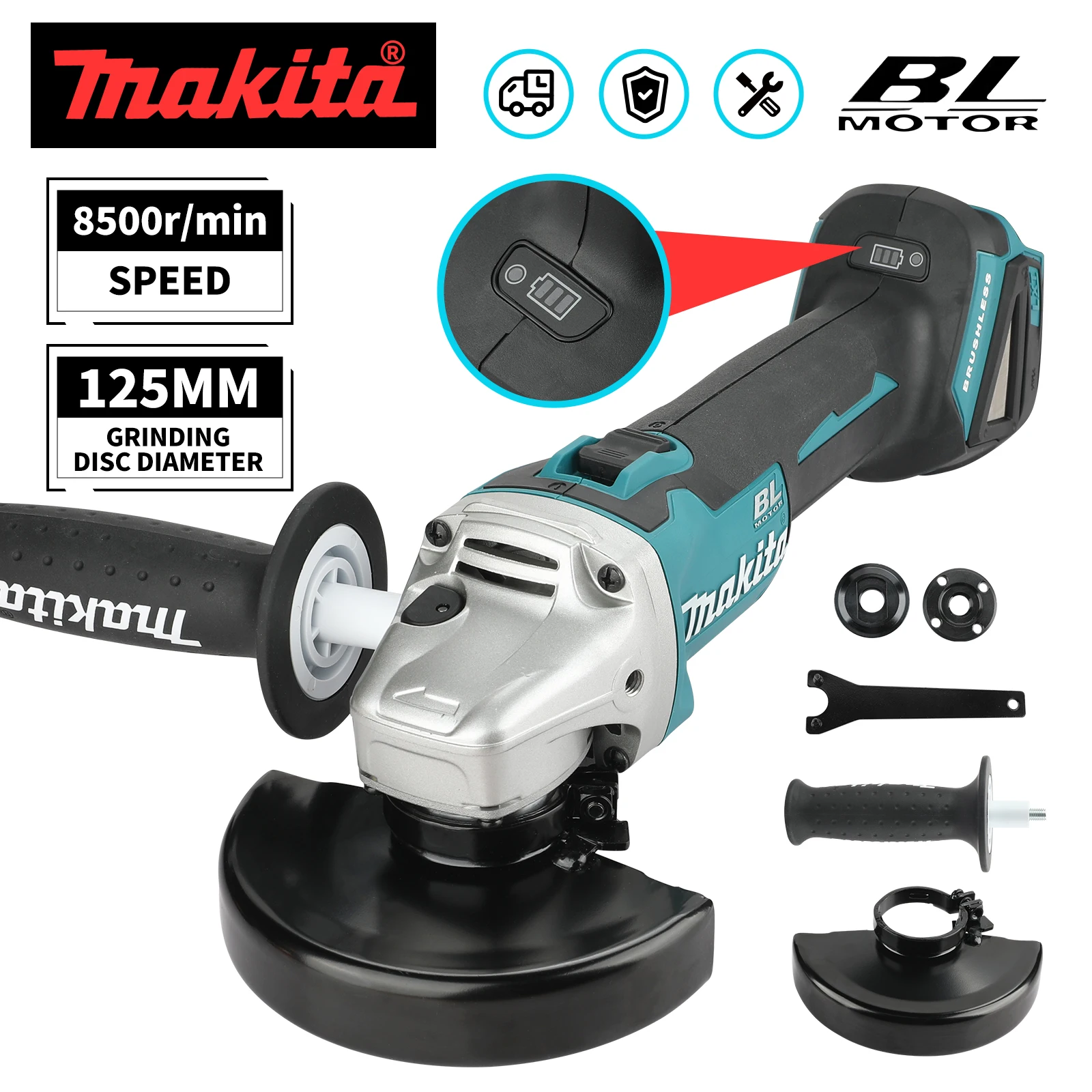 Brushless Angle Grinder Battery Powered - NIEUWE 2026 Makita DGA504 125mm Akkuboormachine