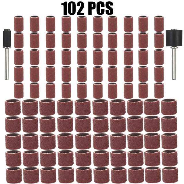 Cordless Rotary Tool Kit Accessories - 11/102 stuks schuurtrommelset korrel # 80