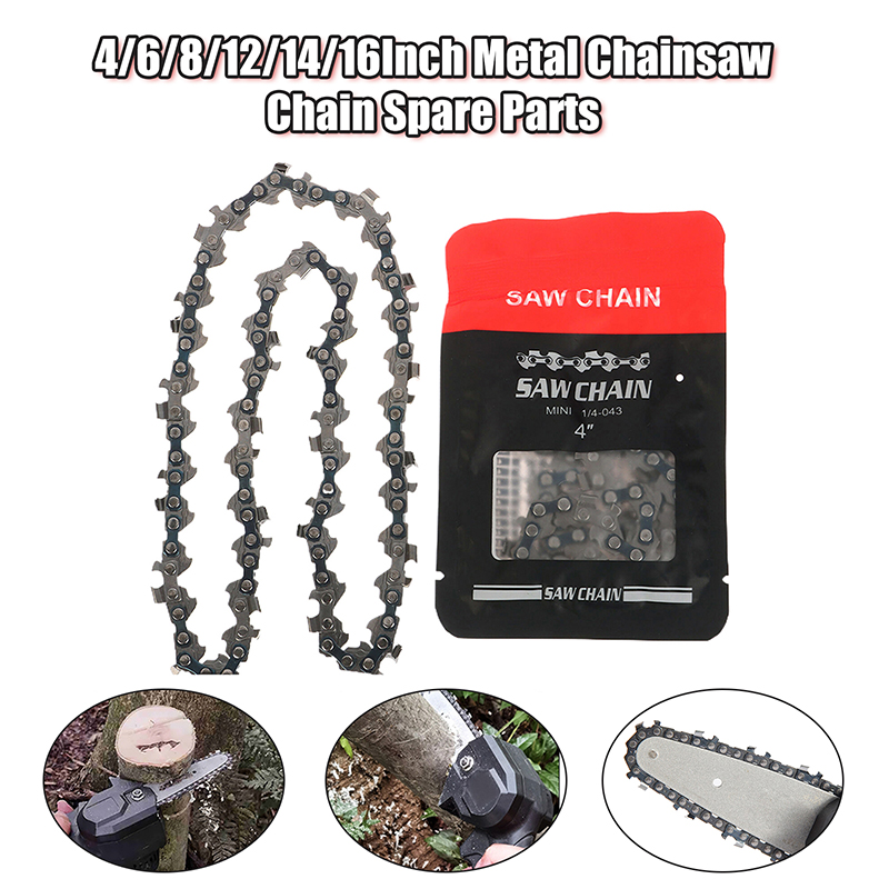 Mini Electric Chainsaw 6 Inch - Metalen Kettingzaag Ketting Onderdelen 4/6/8/12/14/16 Inch