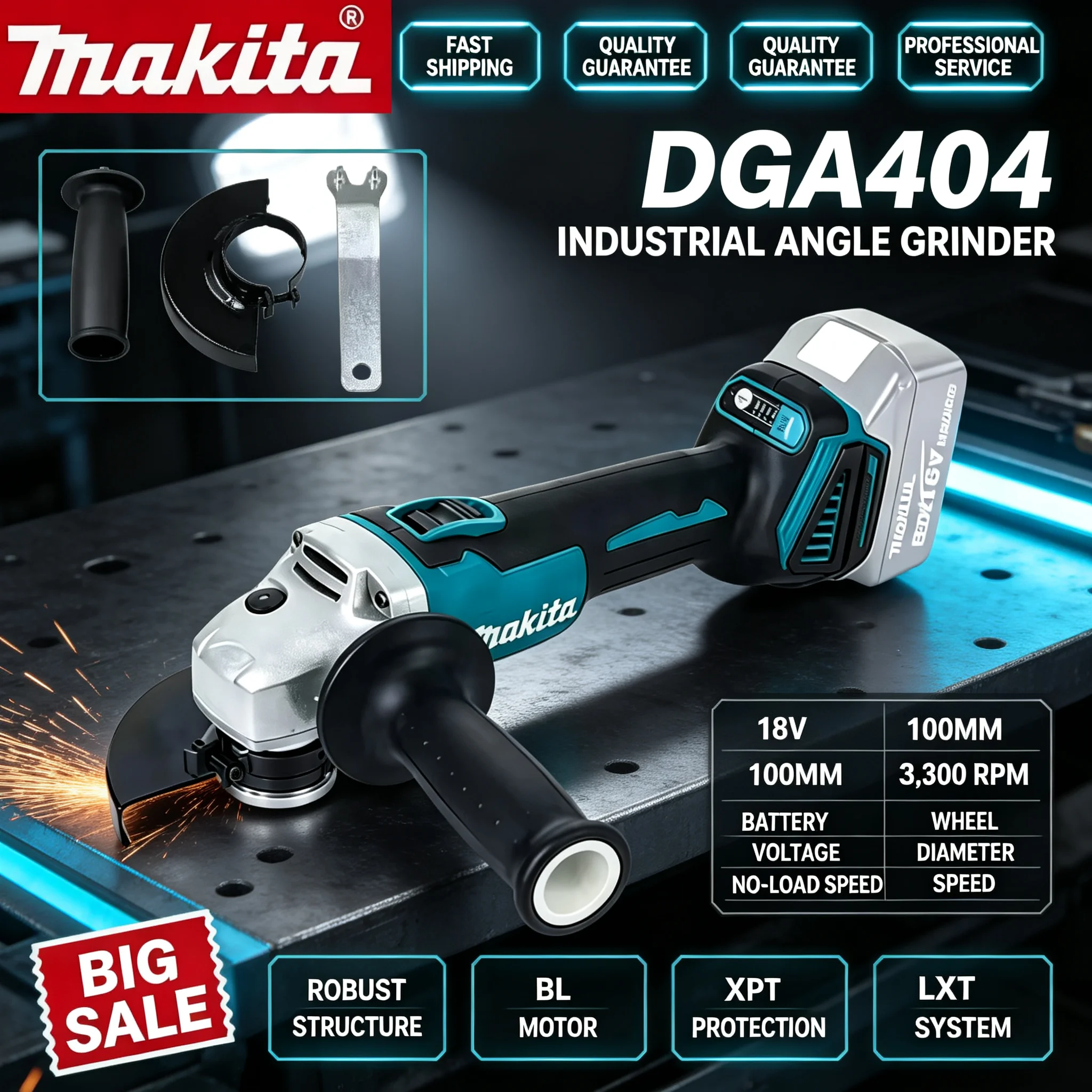 Makita DGA404 Oplaadbare borst - Brushless Angle Grinder Battery Powered recensie en prijs