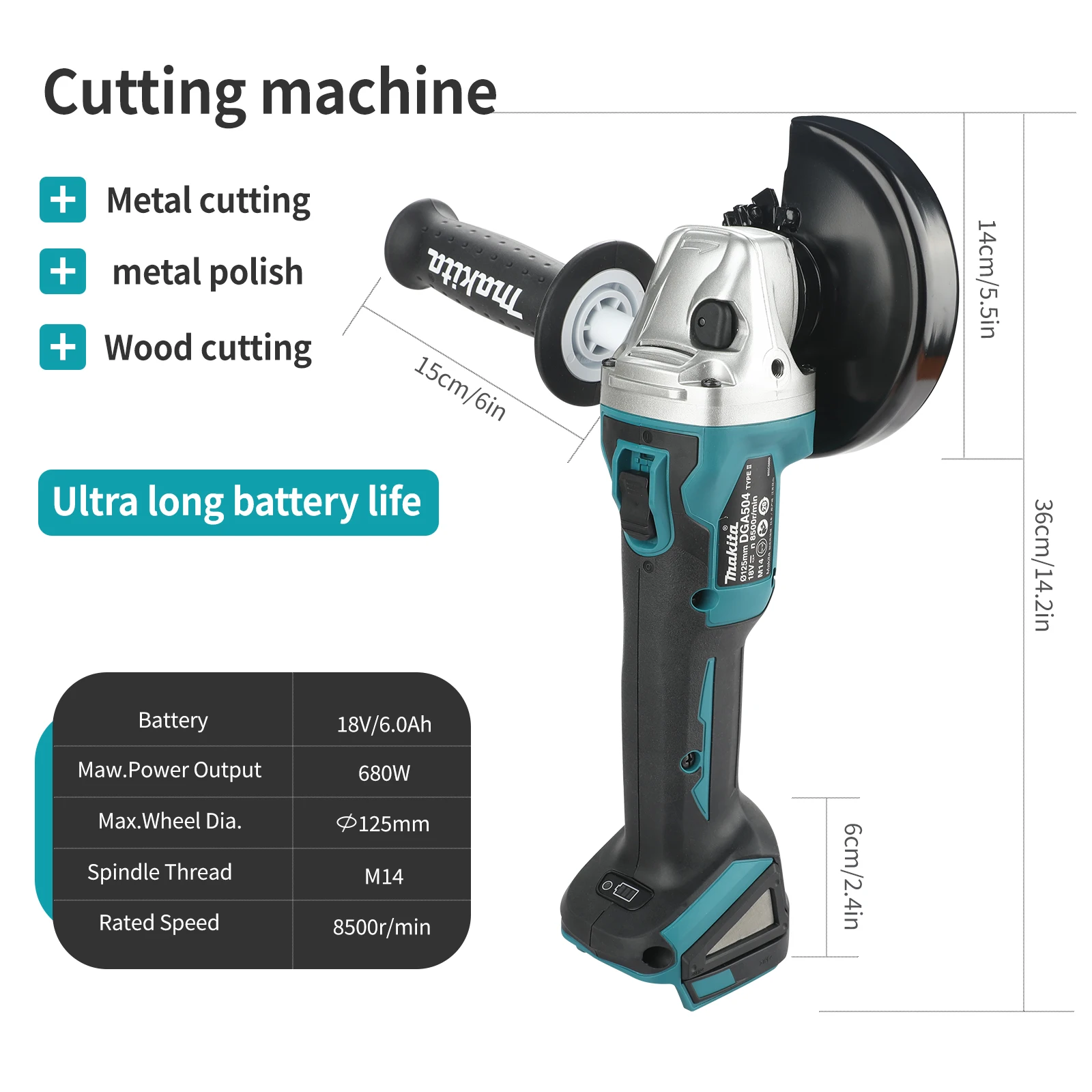 NIEUWE 2026 Makita DGA504 125m - Brushless Angle Grinder Battery Powered recensie en prijs