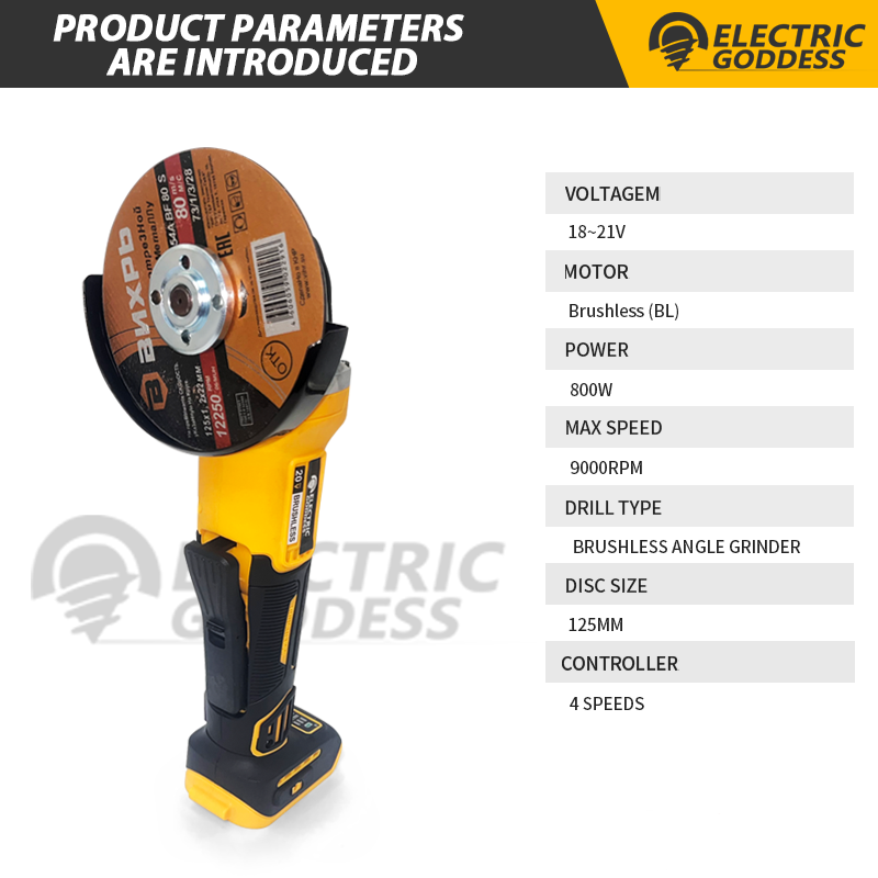 125mm Borstelloze Slijpmachine - Brushless Angle Grinder Battery Powered recensie en prijs