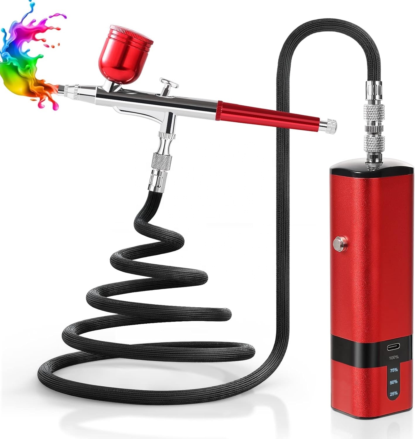 Airbrushset met compressor, 32 - Airbrush Kit With Mini Compressor recensie en prijs