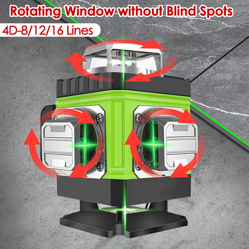 8/12/16 lijnen laserniveau 4D  - Laser Level 16 Lines 4D Green recensie en prijs