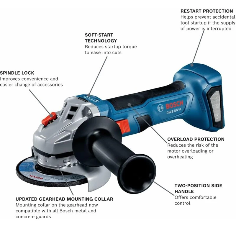 BOSCH GWS 18V-8 Accu-hoekslijp - Brushless Angle Grinder Battery Powered recensie en prijs