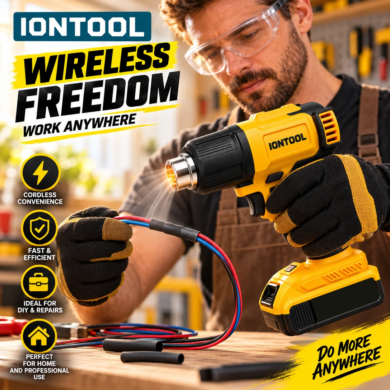 IONTOOL Draadloze Heteluchtpis - Cordless Heat Gun For Shrink Tubing recensie en prijs